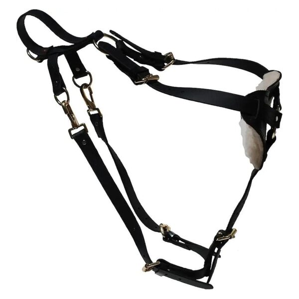 Black Biothane Multi-Function Harness for Medium Size Dogs, Professional Use