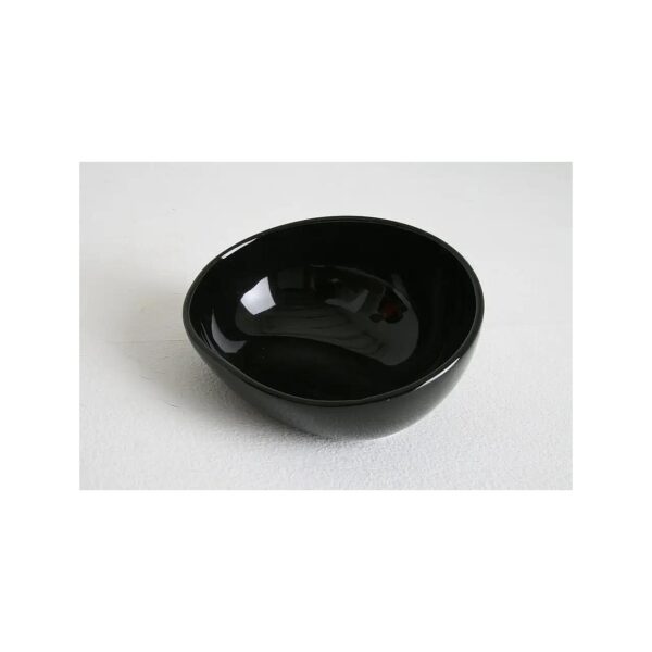 Black Ceramic Dish Dog Bowl 150ml with No Slip Silicone Mat