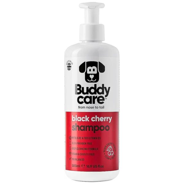 Black Cherry Dog Shampoo with Aloe Vera and Pro Vitamin B5 for Soft and Silky Coat