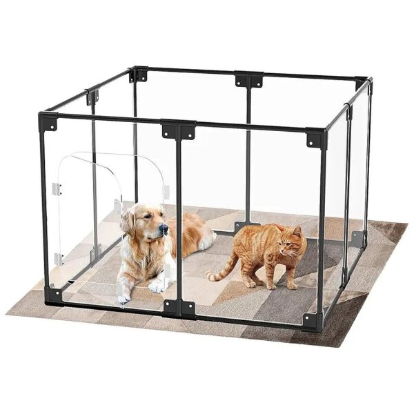 Black Clear Dog Playpen for Pet Lovers and Indoor Spaces