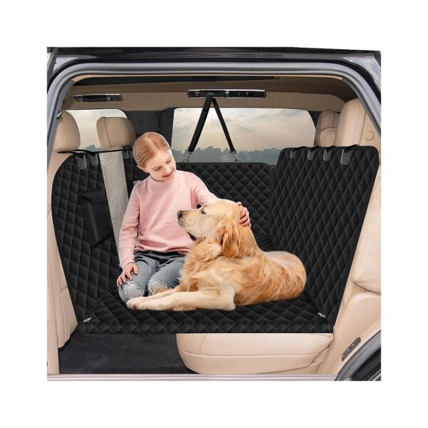 Black Dog Car Seat Cover for Back Seat with Anti-Slip and Water Resistant Design