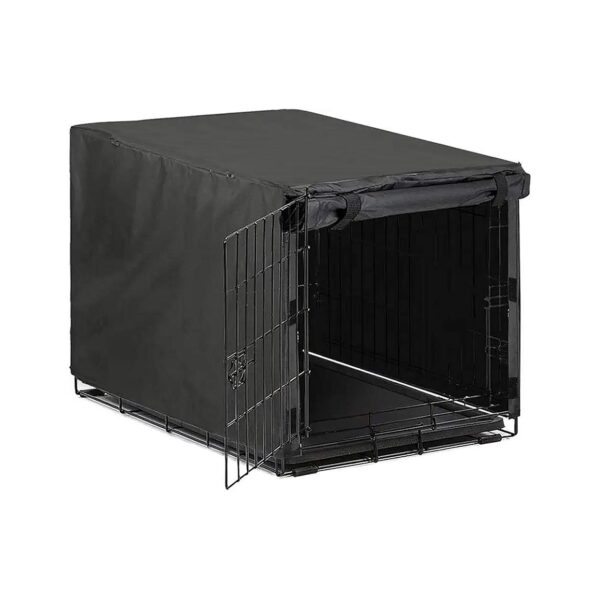 Black Dog Crate Cover 42" Long Large Wire Crate Indoor Outdoor Waterproof and Windproof