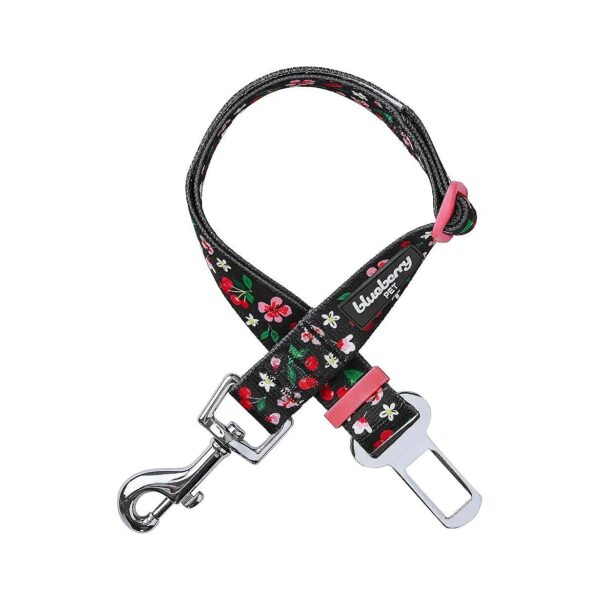 Black Durable Car Seatbelt for Dogs Cats with 8 Patterns