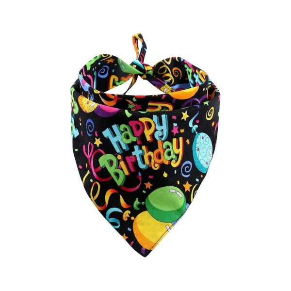 Black Large Cotton Triangle Bib Scarf for Birthday Dogs and Cats