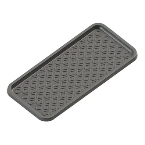 Black Large Plastic Shoe Mat Tray for Indoor Outdoor Use Water Resistant Boot Tray