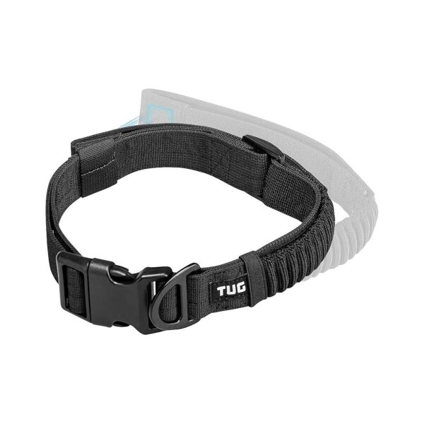 Black Large Size Cloth Buckle Collar with Integrated Traffic Leash for Quick Control