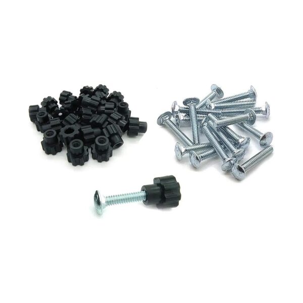 Black Nylon Pet Carrier Fasteners 12 Pack 1-1/4 Inch Steel Bolts