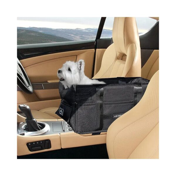 Black Pet Car Seat for Small Dogs and Cats with Comfortable and Supportive Design