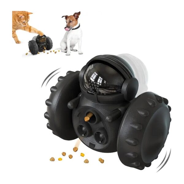 Black Pet Food Puzzle Toy with Food Leak Fun Feature for Small and Medium-Sized Dogs