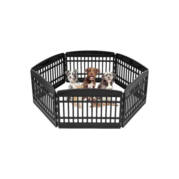 Black Pet Playpen for Small Dogs and Puppies with Easy Setup and Storage Multiple Panels