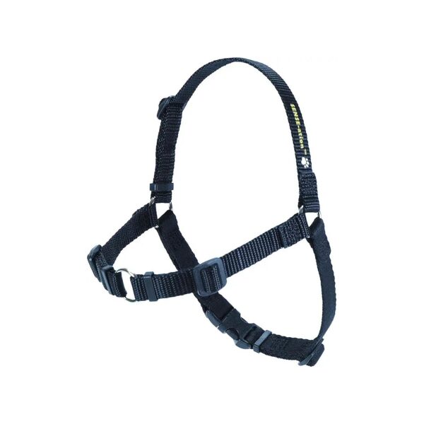 Black Polyester Front-Leash Walking Harness for Small Dogs Size S