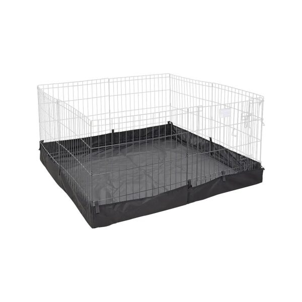 Black Square Exercise Pen with Durable Fabric Mesh Bottom