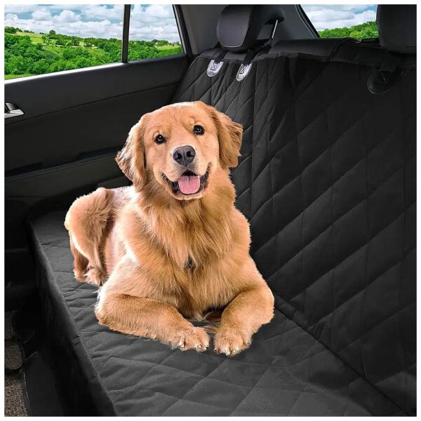 Black Waterproof Pet Car Seat Cover for Cars Trucks and SUVs with Headrests