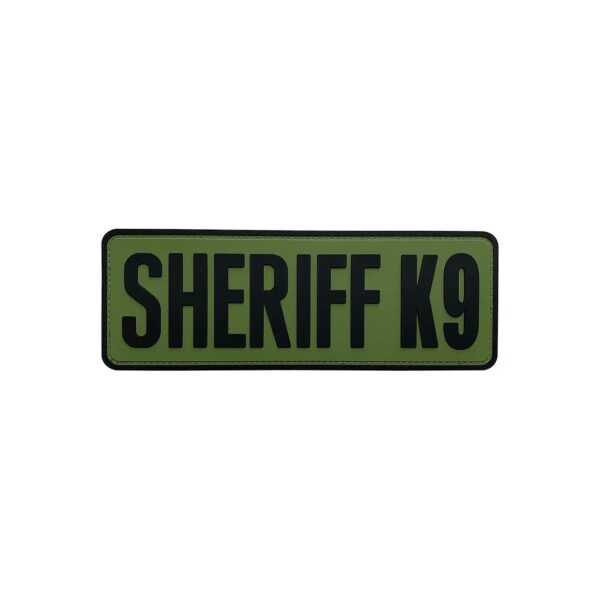 Black and Green PVC Sheriff K9 Patch for Dog Training Harness Vest and Accessories