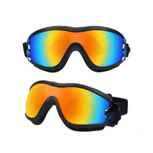 Black and Red Medium Dog Sunglasses for Cycling, Skiing, and Motorcycle Rides