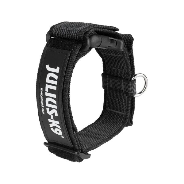 Black-Gray Color Collar for Fur Dogs with Interchangeable Patch