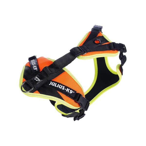 Blackened UV Orange Mantrailing Harness with Neon Edge for Stealth Work