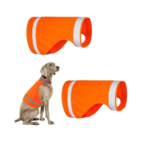 Blaze Orange Reflective Dog Vest for High Visibility Hunting and Outdoor Adventures