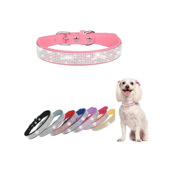 Bling Dog Collar with Diamond Jewel Sparkle Pattern for Female Puppies Cats