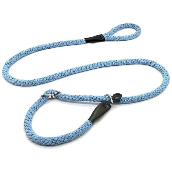 Blue Adjustable Slip Lead Leash for Large Dogs, 5 Foot Soft Rope Leash