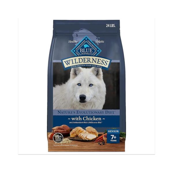 Blue Buffalo Natural Dry Dog Food with Real Chicken and Whole Grains for Senior Care