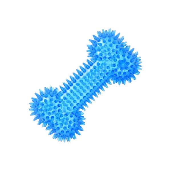 Blue Dog Chew Toy for Teeth Cleaning and Training with Durable Natural Rubber Materials