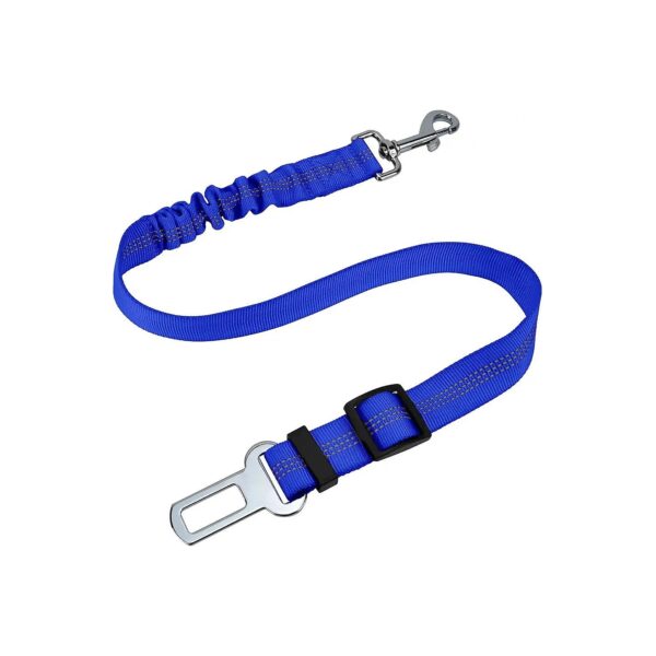 Blue Dog Seatbelt with Adjustable Length and Elastic Bungee for Dogs