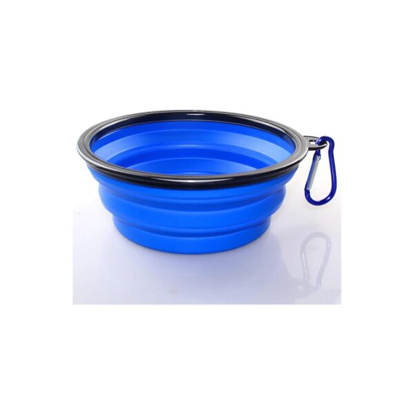 Blue Foldable Silicone Dog Bowl for Easy Travel and Storage