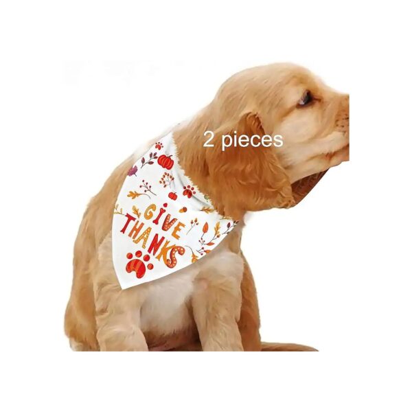 Blue Leaves Dog Bandana for Small Medium Large Dogs, Thanksgiving Photo Prop Accessories