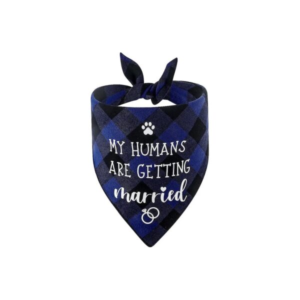 Blue My Humans are Getting Married Dog Bandana Pet Accessories for Weddings