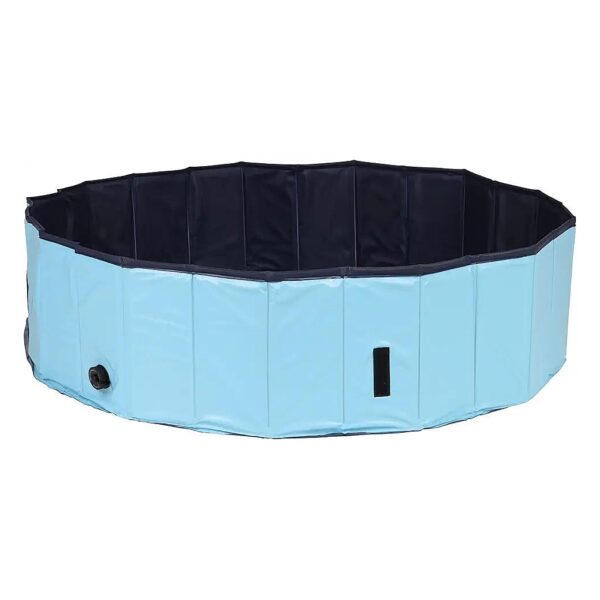 Blue Pet Water Splash Pool for Medium to Large Dogs with Foldable Frame