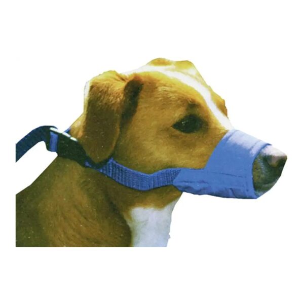 Blue Quick Release Muzzle with Washable Nylon Pack Cloth for Large Breeds Size XL