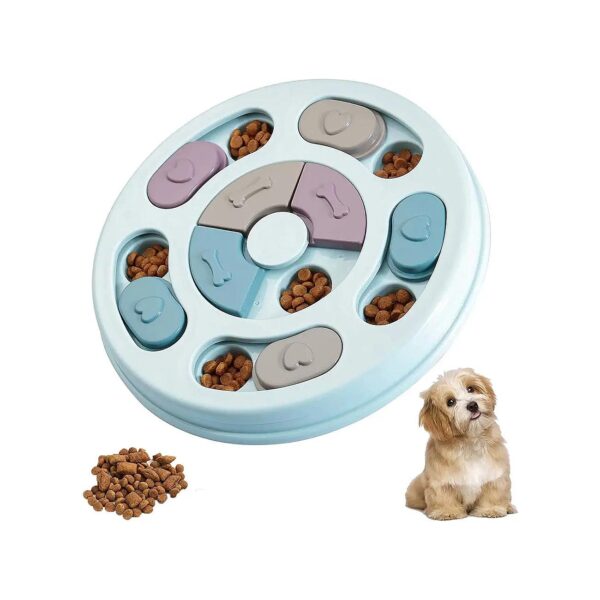 Blue Slow Feeder Dog Puzzle Toy for IQ Training and Enrichment