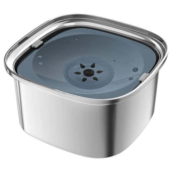 Blue Stainless Steel Dog Water Bowl with Spill-Proof Lid and Easy Cleaning for Large Dogs