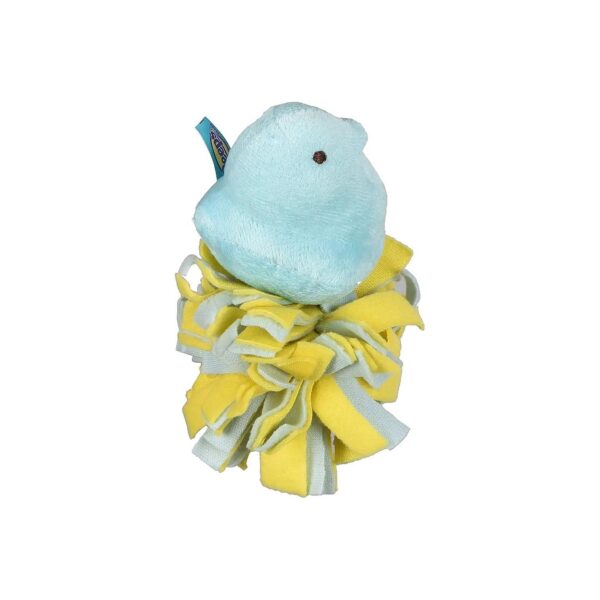 Blue and Yellow Peeps Chick Plush Dog Toy with Fleece Bottom and Squeaker for Pets