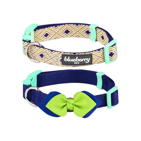 Blueberry Pet Pack of 2 Multiple Patterns Mix and Match Stunning Diamonds Dog Collar