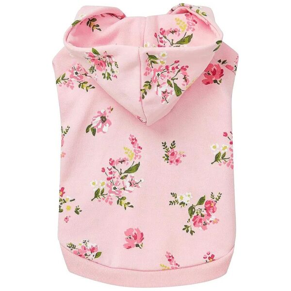 Blueberry Pet Spring Scented Daisy Flower Dog Hoodie in Baby Pink for Breeds Under 20-Lbs