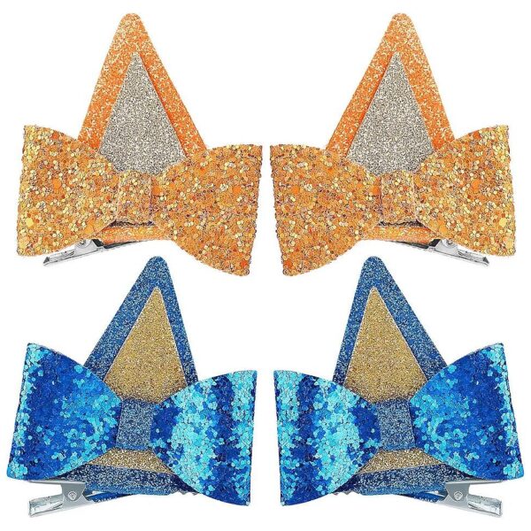 Bluey Cartoon Dog Ear Hair Bow Clips for All Hair Types