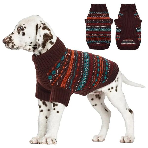 Bohemian Style Mottled Colors Warm Dog Sweater for Girl Boy Dogs