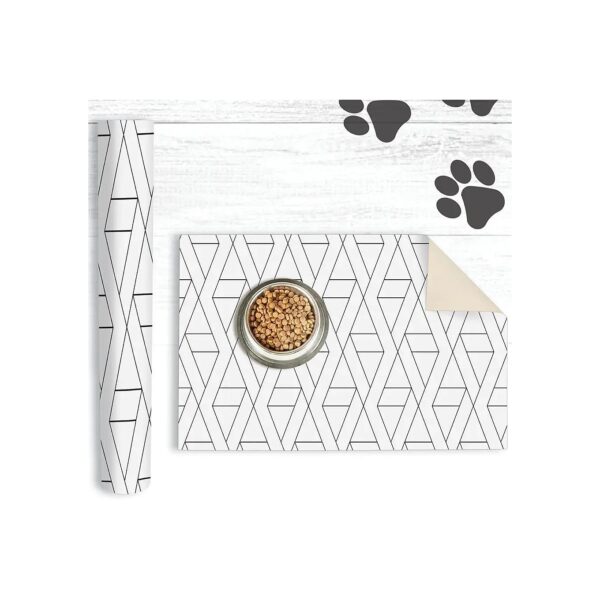 Boho Chic Silicone Dog Food Water Mat with Non Slip Base 12X22 Inches