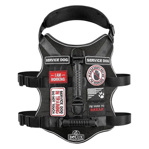 Bolux Tactical Dog Harness with 7 Patches and Free Shipping for Small Medium Large Dogs