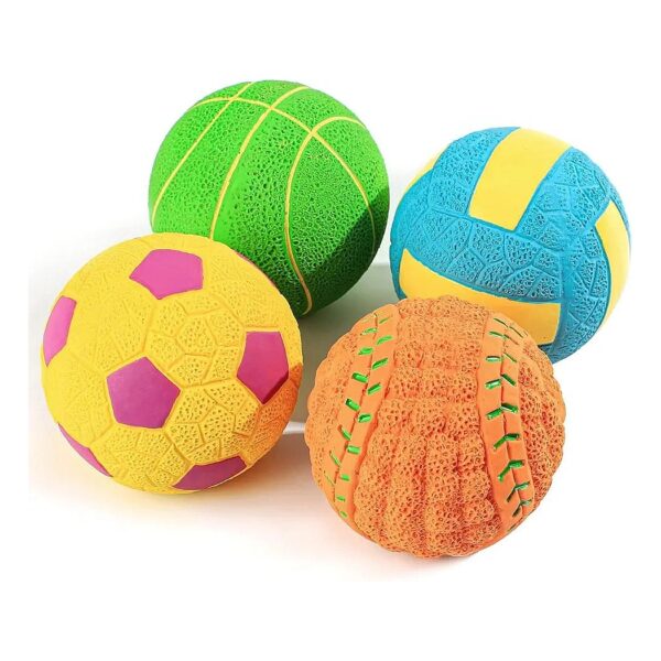 Bouncy and Squeaky Latex Rubber Balls for Medium Dog Breeds Entertainment