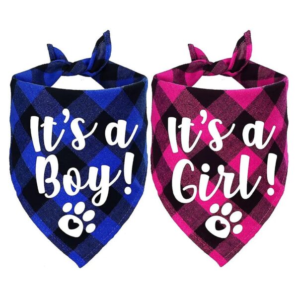 Boy or Girl Dog Bandana for Pregnancy Announcement