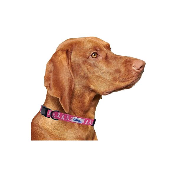 Breast Cancer Dog Collar with Nylon Material for Large Dogs in Three Sizes