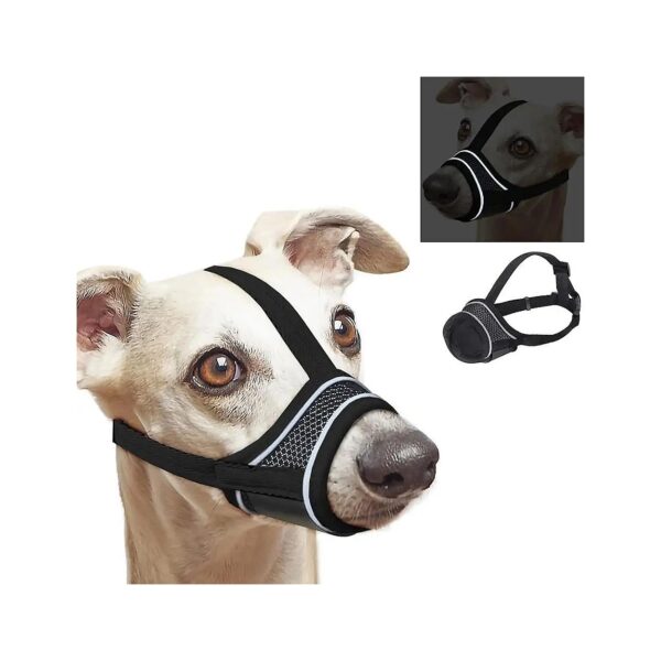 Breathable Air Mesh Muzzle for Medium Dogs with Nylon Strap and Anti-Drop Design