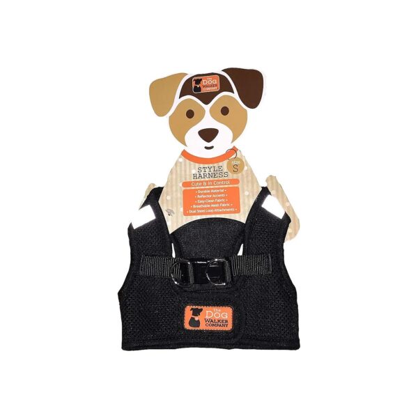 Breathable Black Mesh Small Dog Harness with Comfortable Mesh Construction