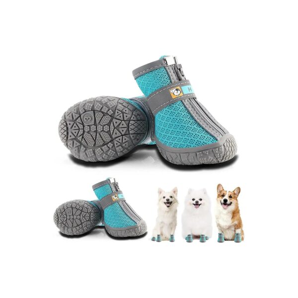 Breathable Dog Booties for Small Paws Hot Pavement Winter Snow Comfort 4Pcs