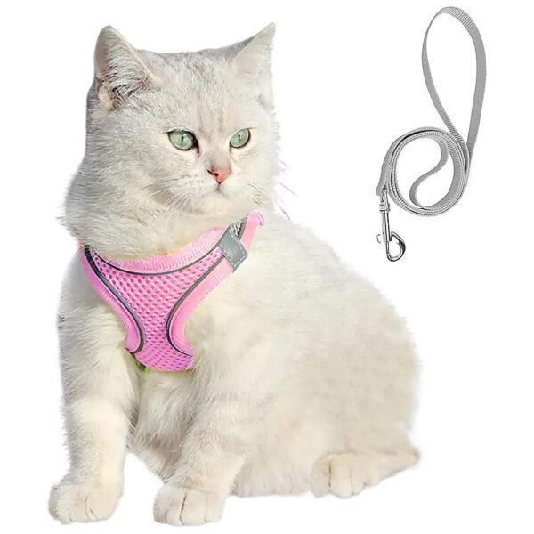 Breathable Mesh Cat Harnesses with Leash Set for Small Medium Cats Dogs Halter Harnesses