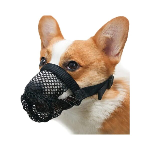 Breathable Mesh Dog Muzzle for Treats and Training while Preventing Scavenging