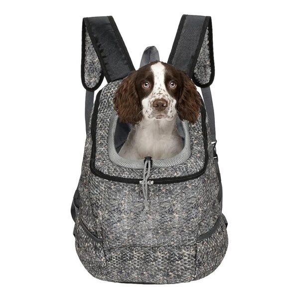 Breathable Mesh Pet Carrier Backpack for Small Dogs and Cats with Adjustable Front Hole